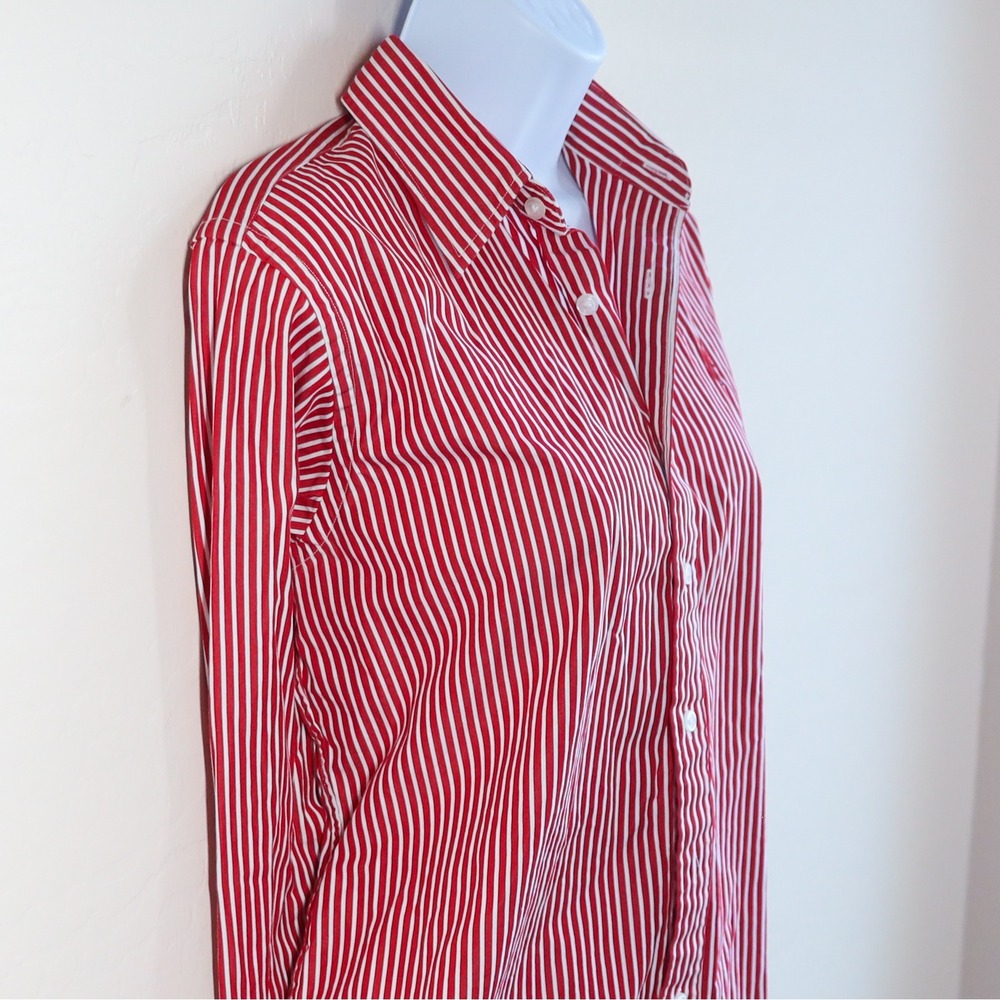 Ralph Lauren Red and White Striped Button-Down Shirt SLIM FIT - Picture 5 of 13